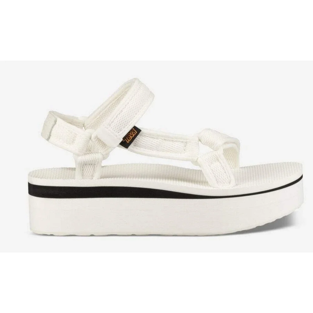 Teva Women's Flatform Universal Mesh Print Bright White Sandal US 8 EU 39‎ EUC